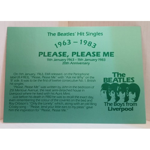 150 - Ten Special Postal Franked postcards issued by Merseyside County Council for Beatles singles between... 