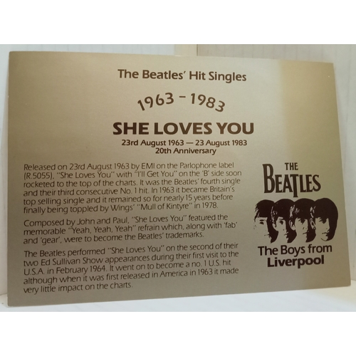 150 - Ten Special Postal Franked postcards issued by Merseyside County Council for Beatles singles between... 