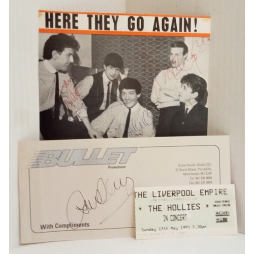 154 - Small collection of 60s band signatures including The Hollies, The Searchers and The Dennisons