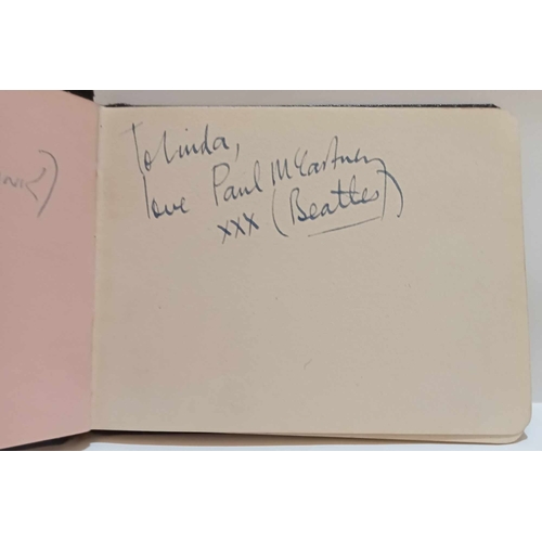 160 - Autograph book containing a Paul McCartney signed “To Linda love Paul McCartney xxx (Beatles)”, with... 