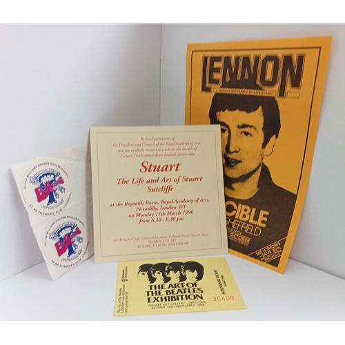 163 - A collection of Beatles ephemera including five Liverpool Beatles Convention programmes one signed b... 