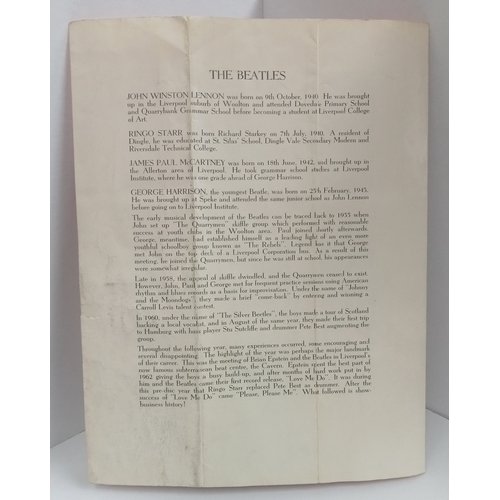 164 - The Beatles Sunday Night At The Blackpool Opera House 26th July 1964 Programme (has been folded).