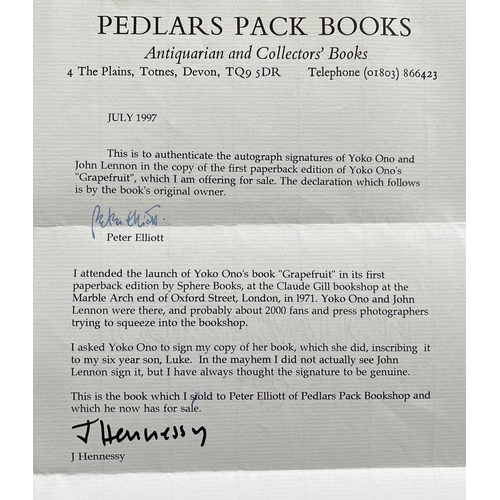 171 - Grapefruit book signed by John Lennon & Yoko Ono comes with letter of provenance that the book was s... 