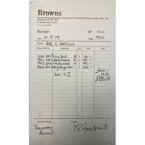 180 - Browns (South Molton Street) Limited bill dated 10.9.79 made out to Mrs G Harrison (Oliva) for £580.... 