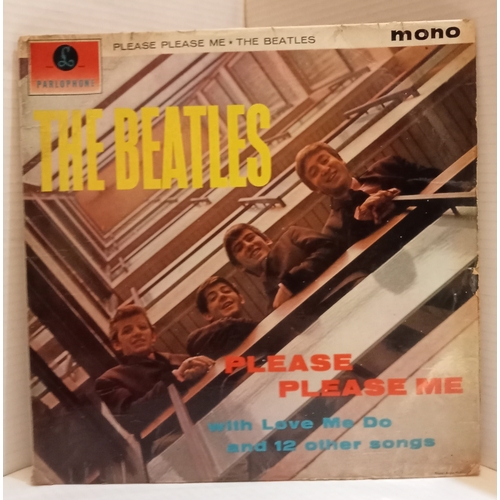 186 - The Beatles Please Please Me Black and Gold label Mono LP PMC 1202 with Dick James credits record ex... 