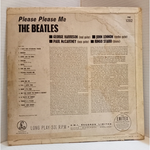 186 - The Beatles Please Please Me Black and Gold label Mono LP PMC 1202 with Dick James credits record ex... 