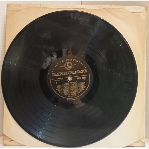 186 - The Beatles Please Please Me Black and Gold label Mono LP PMC 1202 with Dick James credits record ex... 