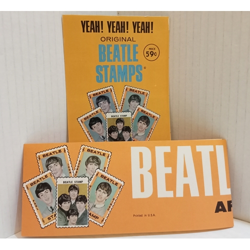 198 - The Beatles Stamps complete book of original stamps with banner advert by Hallmark Merchandisers Inc... 