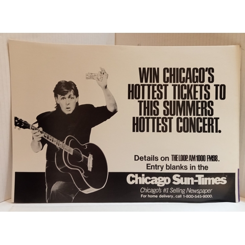 199 - Chicago Sun-Times six Paul McCartney news stand advertising cards.