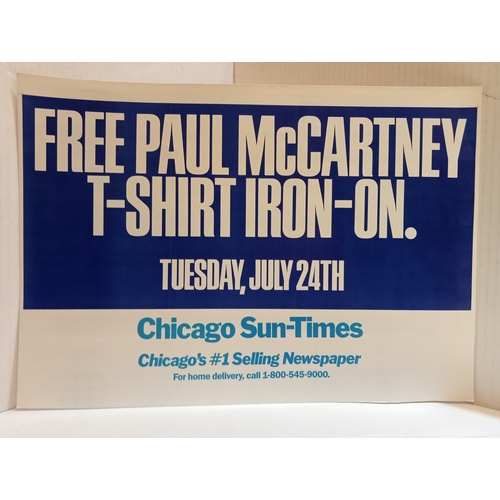 199 - Chicago Sun-Times six Paul McCartney news stand advertising cards.