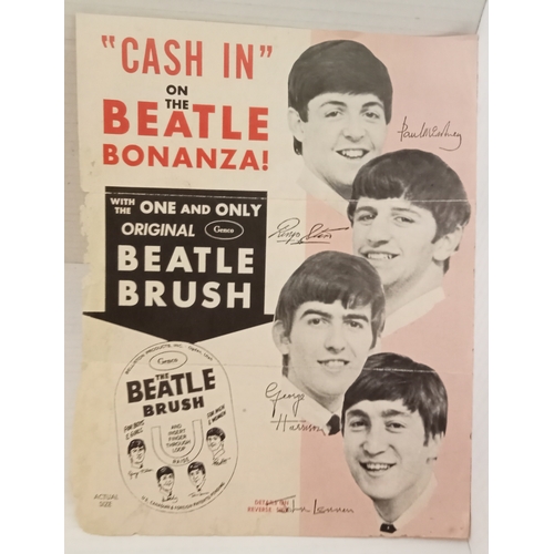 204 - Beatles Brush by Belliston Products original 1964 promotional flyer USA.