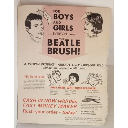 204 - Beatles Brush by Belliston Products original 1964 promotional flyer USA.