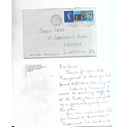 235 - Letter from Louise Harrison with envelope postmarked Warrington 15th April 1966.