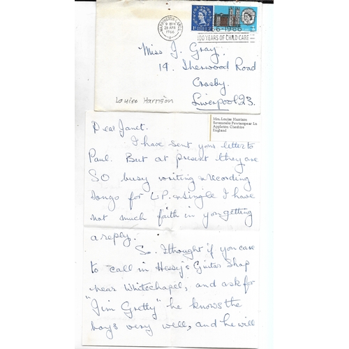 240 - Letter from Louise Harrison in which she writes “I have sent your letter to Paul. But at present the... 