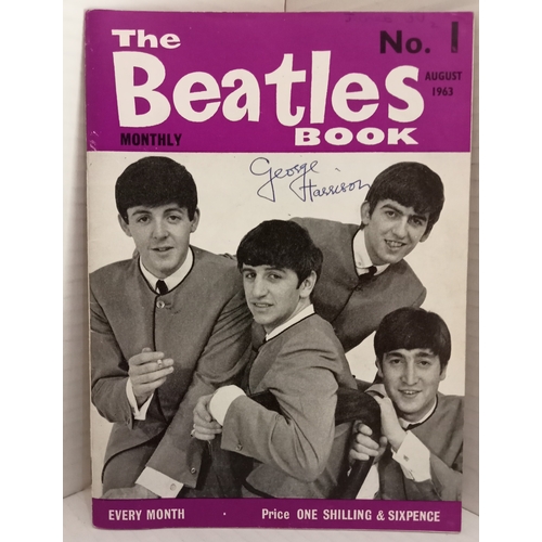 261 - Beatles Monthly No 1 August 1963 signed on cover by George Harrison and also signed by George on ins... 