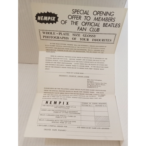 270 - A Collection of Beatles fan club leaflets and newsletters, includes Northern Area Fan Club form for ... 