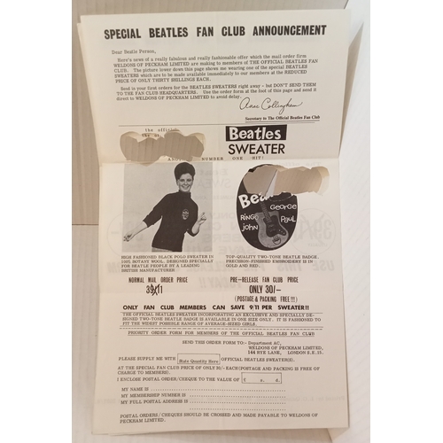 270 - A Collection of Beatles fan club leaflets and newsletters, includes Northern Area Fan Club form for ... 