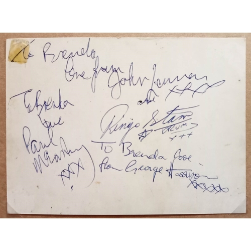 277 - The Beatles early NEMS promotional card featuring Pete Best, fully signed by The Beatles including R... 