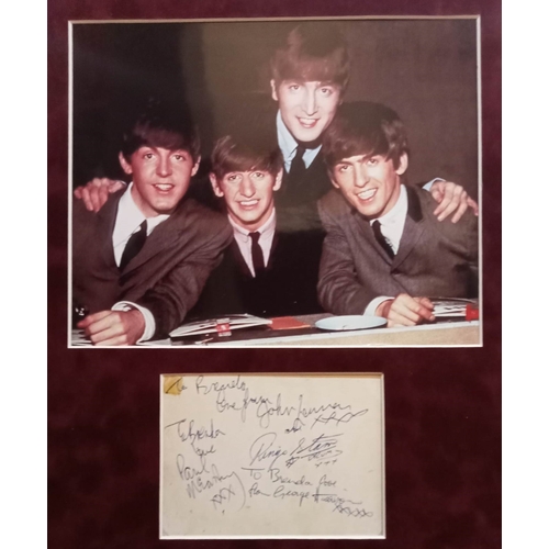 277 - The Beatles early NEMS promotional card featuring Pete Best, fully signed by The Beatles including R... 