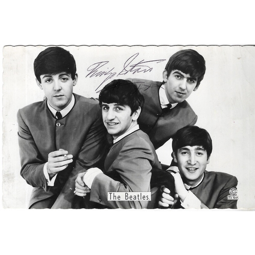 285 - The Beatles two postcards with signatures of George Harrison & Ringo Starr both in an unknown hand. ... 