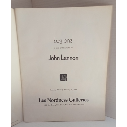 295 - John Lennon Lee Nordness Galleries New York Bag One catalogue Feb 7th  to Feb 28th 1970.