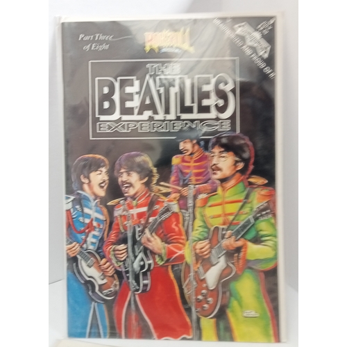 308 - The Beatles Experience RocknRoll comics, Beatles Making of Help! The Movie VHS in Film Canister, plu... 