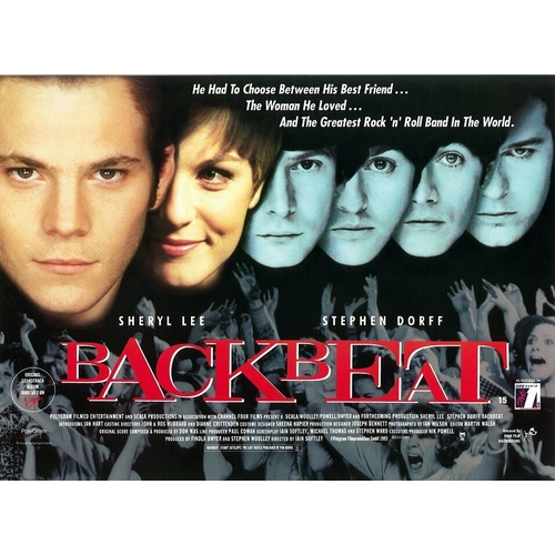 309 - Backbeat UK One Sheet Film Poster signed by Ian Hart condition poor with Limited Edition John Lennon... 