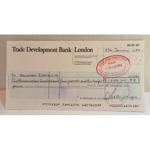 333 - A collection of George Harrison Expenses Account cheques and used cheque book stubs