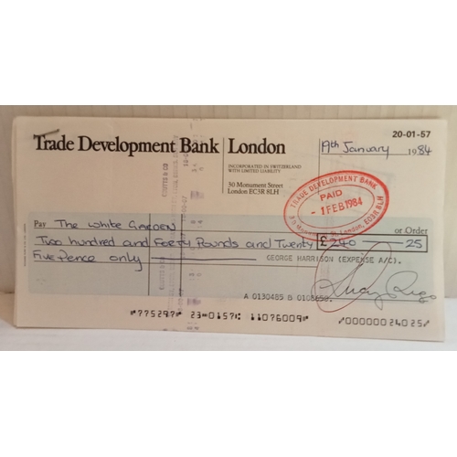 333 - A collection of George Harrison Expenses Account cheques and used cheque book stubs