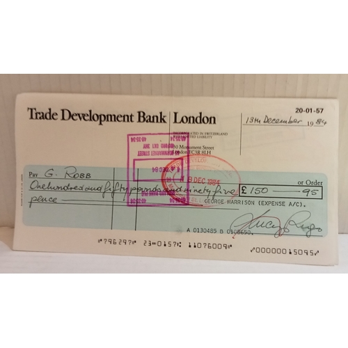 333 - A collection of George Harrison Expenses Account cheques and used cheque book stubs