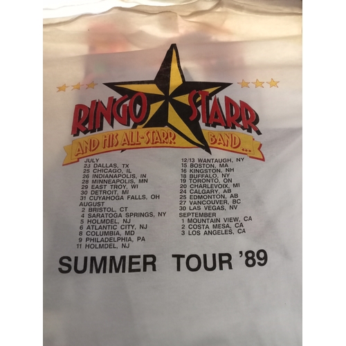 336 - Four pre-worn t-shirts two Ringo Starr tour shirts, Paul McCartney Get Back Liverpool/Glasgow shirt ... 