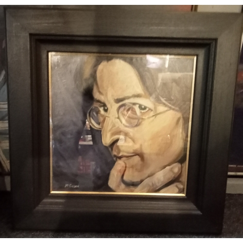 339 - John Lennon oil painting by Frank McFadden - This artist paints multiple copies of the same image - ... 