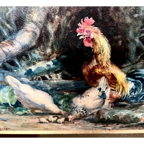 3 - RTV - WYCLIFFE EGGINGTON, WATERCOLOUR, 'PROUD OF HIS FAMILY', GILT MOUNT, FRAMED AND GLAZED, APPROX ... 