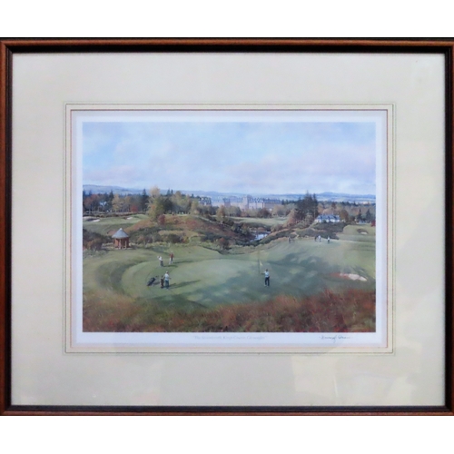 74 - Donald M. Shearer - Framed pencil signed polychrome print - The 17th Kings Course Gleneagles. Approx... 