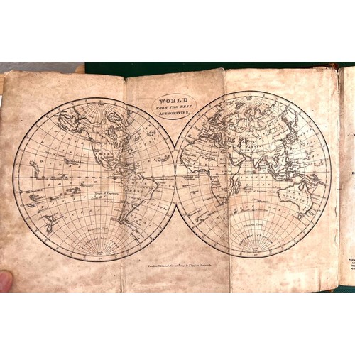 194 - R BROOKES, GENERAL GAZATTEER GEOGRAPHICAL DICTIONARY A DESCRIPTION OF THE KNOWN WORLD, 1817, FIVE MA... 