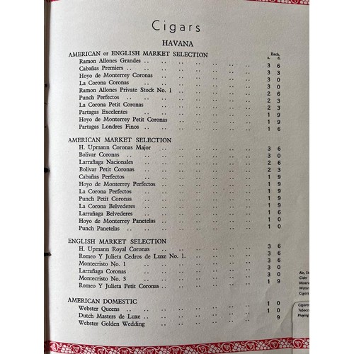 269 - CUNARD WHITE STAR 'CORONIA' WINE LIST