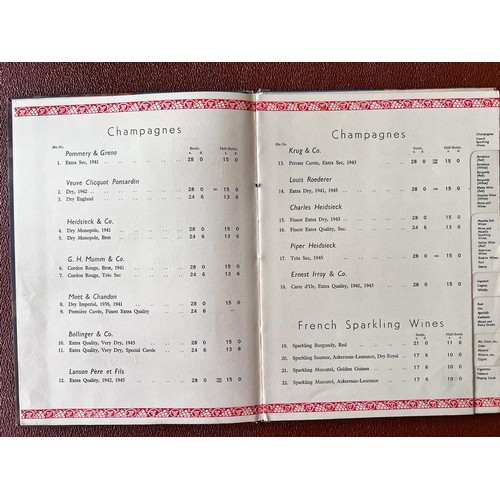 269 - CUNARD WHITE STAR 'CORONIA' WINE LIST