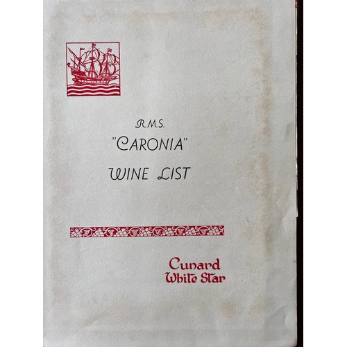 269 - CUNARD WHITE STAR 'CORONIA' WINE LIST