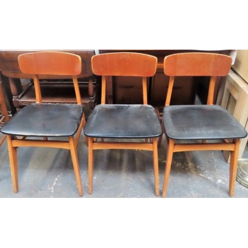 30 - Set of three mid 20th century dining chairs