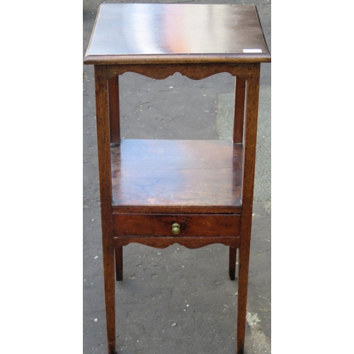 105 - 19th century two tier mahogany side table, fitted with single drawer. Approx. 81.5cm H x 39cm W x 38... 