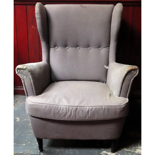 162 - Ikea Danish upholstered wing armchair