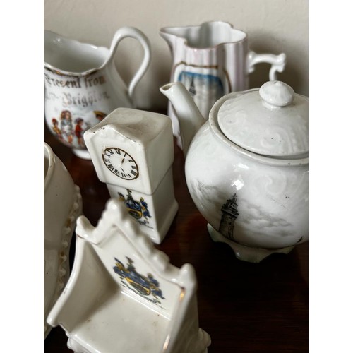 175 - ELEVEN PIECES OF NEW BRIGHTON WIRRAL SOUVENIR WARE, VARIOUS FACTORIES