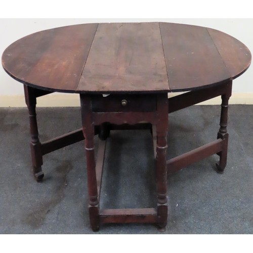 150 - 19th century drop leaf Pembroke table with single drawer. Approx. 72cm H x 115cm W x 94cm D