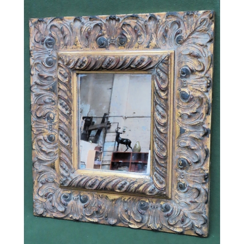 92 - Pretty ornately gilded wall mirror. Frame Approx. 52cms x 47cms