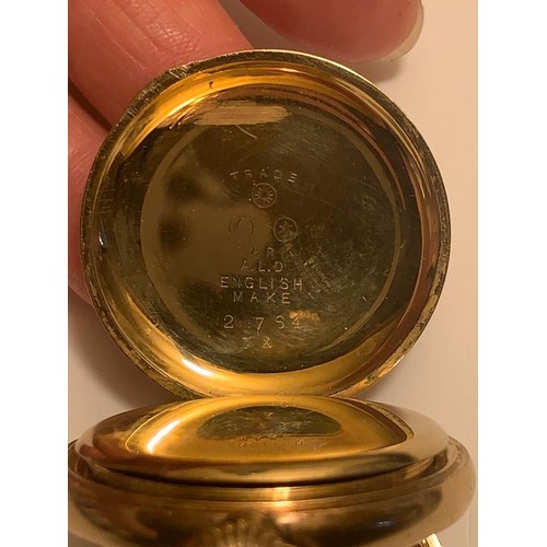 260 - DOUBLE GOLD PLATED WALTHAM USA HALF HUNTER POCKET WATCH, STAMPED 12149777