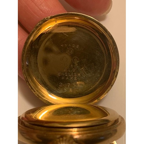 260 - DOUBLE GOLD PLATED WALTHAM USA HALF HUNTER POCKET WATCH, STAMPED 12149777