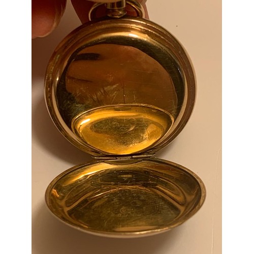 260 - DOUBLE GOLD PLATED WALTHAM USA HALF HUNTER POCKET WATCH, STAMPED 12149777