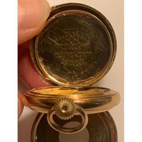 260 - DOUBLE GOLD PLATED WALTHAM USA HALF HUNTER POCKET WATCH, STAMPED 12149777