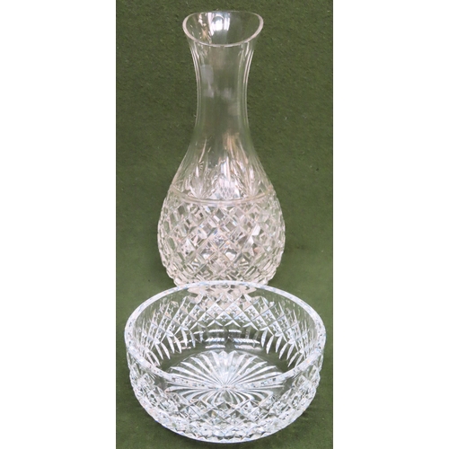 54 - Stuart crystal wine carafe, plus Stuart crystal small bowl. Carafe Approx. 27cms H