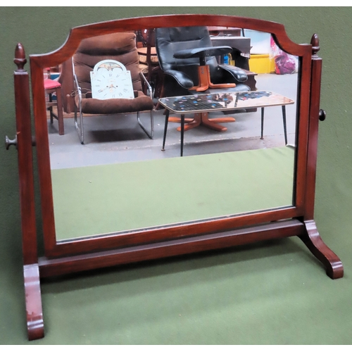 64 - 20th century mahogany bedroom swing mirror. Approx. 57cm H x 57cm W x 24cm D